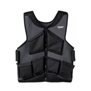 Black Weighted Training Vest with Multiple Pockets